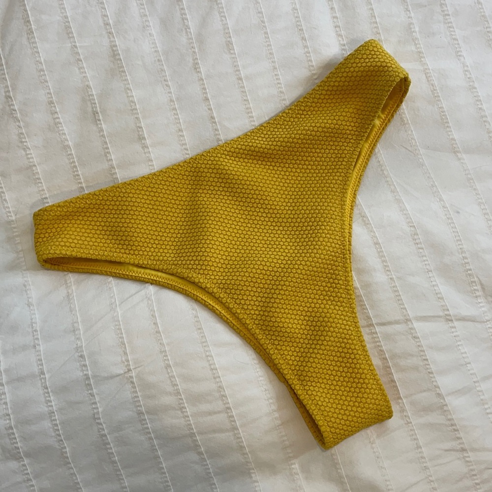 Minkpink Textured Minimal Coverage Bikini Bottoms - image 1